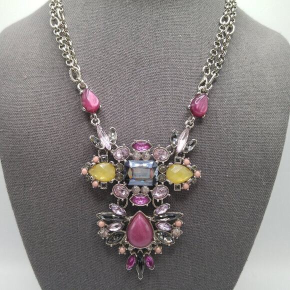 Rhinestone Pendant Necklace, Two Lengths, Double Lobster Clasps, 31" or 16" - Picture 3 of 11